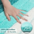 thumbnail image 6 of REGALWOVEN Microfiber Striped Bathroom Rugs, Shaggy Soft Thick and Absorbent Bath Mat Turquoise 20"x31", 6 of 8
