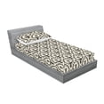 thumbnail image 2 of Gothic Fitted Sheet & Pillow Sham Set, Vintage Style Minimalist Illustrated Skull Damask Pattern With Blossoms, Decorative Printed 2 Piece Bedding Decor, Twin, Charcoal Grey Eggshell, by Ambesonne, 2 of 2