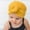 Yellow, variant on GigrtiJin 0-3 Years Newborn Infant Turban Hats Solid Color Twist Knot Beanies Breathable Headwrap