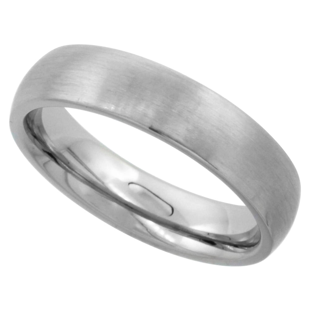 Stainless Steel 6mm Comfort Fit Wedding Band Thumb Ring Matte Finish Size 5-12 