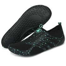 Barerun Womens Mens Water Shoes Aqua Socks for Water Aerobics Bluedot ...