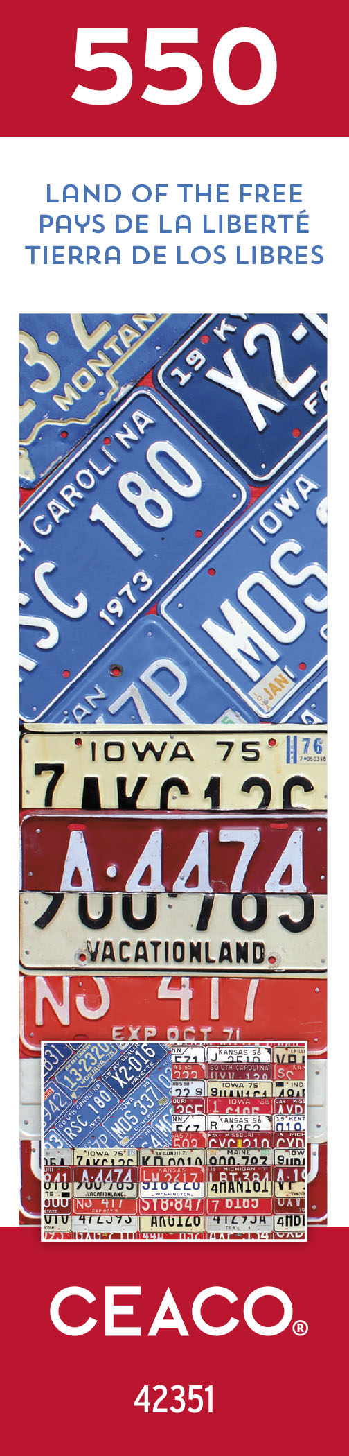 Ceaco - Land of the Free - License Plates - 550 Piece Interlocking Jigsaw Puzzle