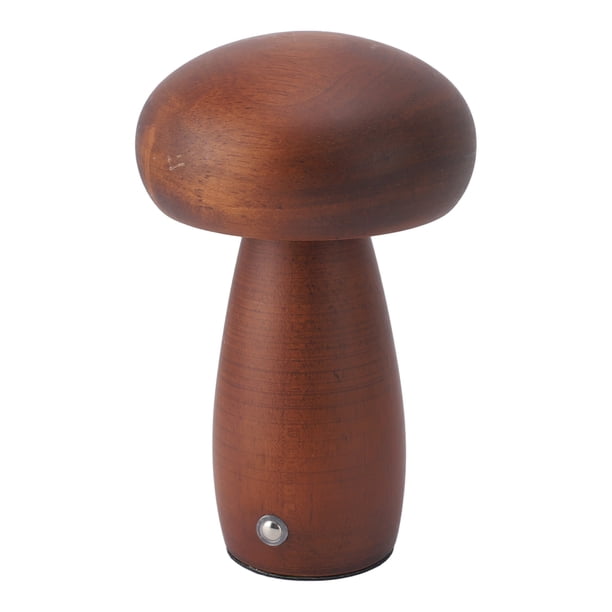 Lámpara De Noche, Lámpara De Mesita De Noche Portátil Regulable De Madera Con Control Táctil En Forma De Seta Decorativa Para Oficina Para Dormitorio