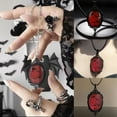thumbnail image 3 of Collar de murciélago vintage con colgante de cabujón de murciélago sangriento, gargantilla, joya de bruja, regalo para mujer y niña, 3 of 7