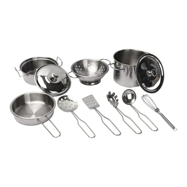 Cocina Juego de simulación Juguetes Juego de ollas y sartenes Utensilios de cocina para cumpleaños Hogar Guardería de juguete reutilizable para niños