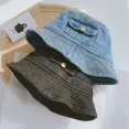 thumbnail image 3 of CoCopeaunts Baby Bucket Hat Solid Cowboy Pocket Child Fisherman Hat Summer Sunscreen Boys Girl Outdoor Shade Cute Bucket Cap, 3 of 8