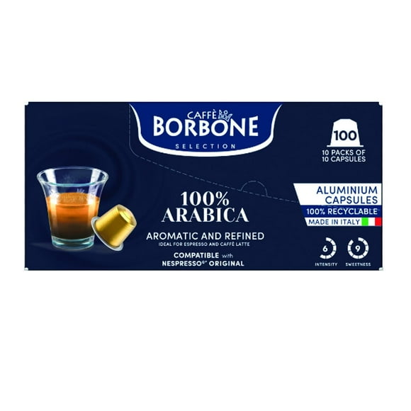 100-pack - Caffè Borbone capsules (compatible with Nespresso® machines) - 100% Arabica