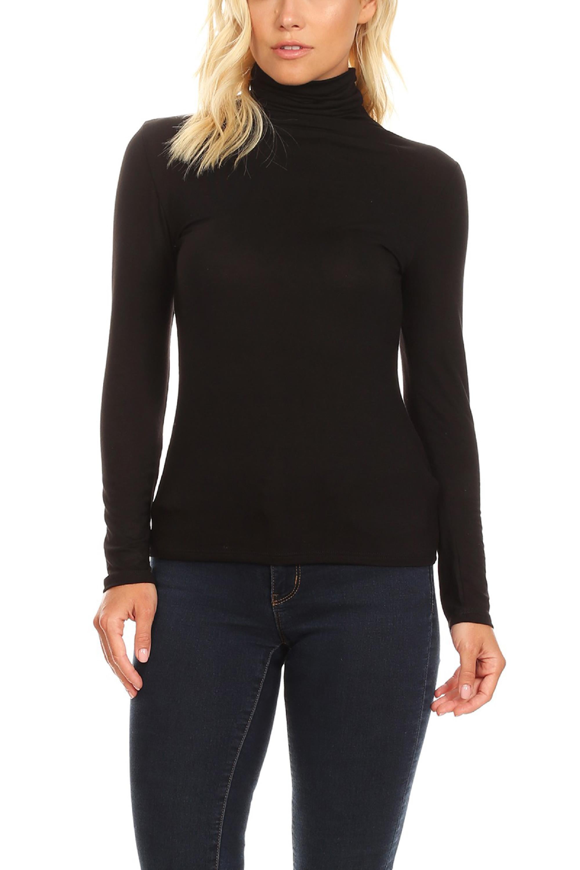 Plus Size Casual Fitted Long Sleeve Solid Turtleneck Sweater Tops Shirts $8Each