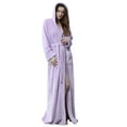 thumbnail image 1 of Penkiiy Robe à Capuche en Polaire Peignoir Femme Hiver Chaud Robe de Nuit Couple Peignoir Hommes et Femmes et Robe de Nuit Hiver TG Violet, 1 of 7