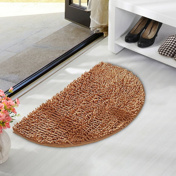 JWshufel Tapis de Salle de Bain Demi-Rond Absorbant l'Eau Antidérapant Doux Tapis Écologique Lavable Décoration Moderne Polyvalente Tapis Intérieur pour Chambre Toilette