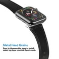 thumbnail image 3 of Watch Strap for Apple Watch 49mm 45mm 44mm 42mm, Pin Buckle Watch Band Soft PU Leather Replacement Luxury Adjustable Strap Men Women Wristband for iWatch Series SE 9 8 7 6 5 4 3 2 1 Ultra, Black, 3 of 6