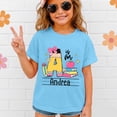 thumbnail image 2 of XFeng Girls Crew Neck Short Sleeve T-Shirt, Custom Initial Name School Book Pencil Graphic Casual Back To School Kid Tee, 2 of 3