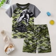 thumbnail image 2 of JUMEYU Summer Pajamas Boys Toddler Boys Short Sleeve Pajamas Sets Pjs Cotton Sleepwear Infant Kids 5T 6T (Camouflage,5-6 Years), 2 of 8