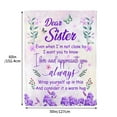 thumbnail image 2 of HiiKaa Sister Gifts Blanket,Sister Gifts from Sister,Sister Birthday Gifts,Gifts for Sister,Valentines Gifts for Sister,to My Sister Gifts Throw Blanket 60'' x 50'',Purple, 2 of 9