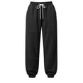 thumbnail image 4 of Lnmiateer Womens Soft Lounge Jogger Pants Solid Color Drawstring Elastic Waist Tapered Pockets Home Relaxation Friend Gathering, 4 of 6