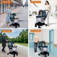 thumbnail image 3 of Wasait Automatic Folding Double Decker Pet Trolley, Separate Pet Trolley Lightweight Small and Medium Dog Cat Dog Trolley, 3 of 9