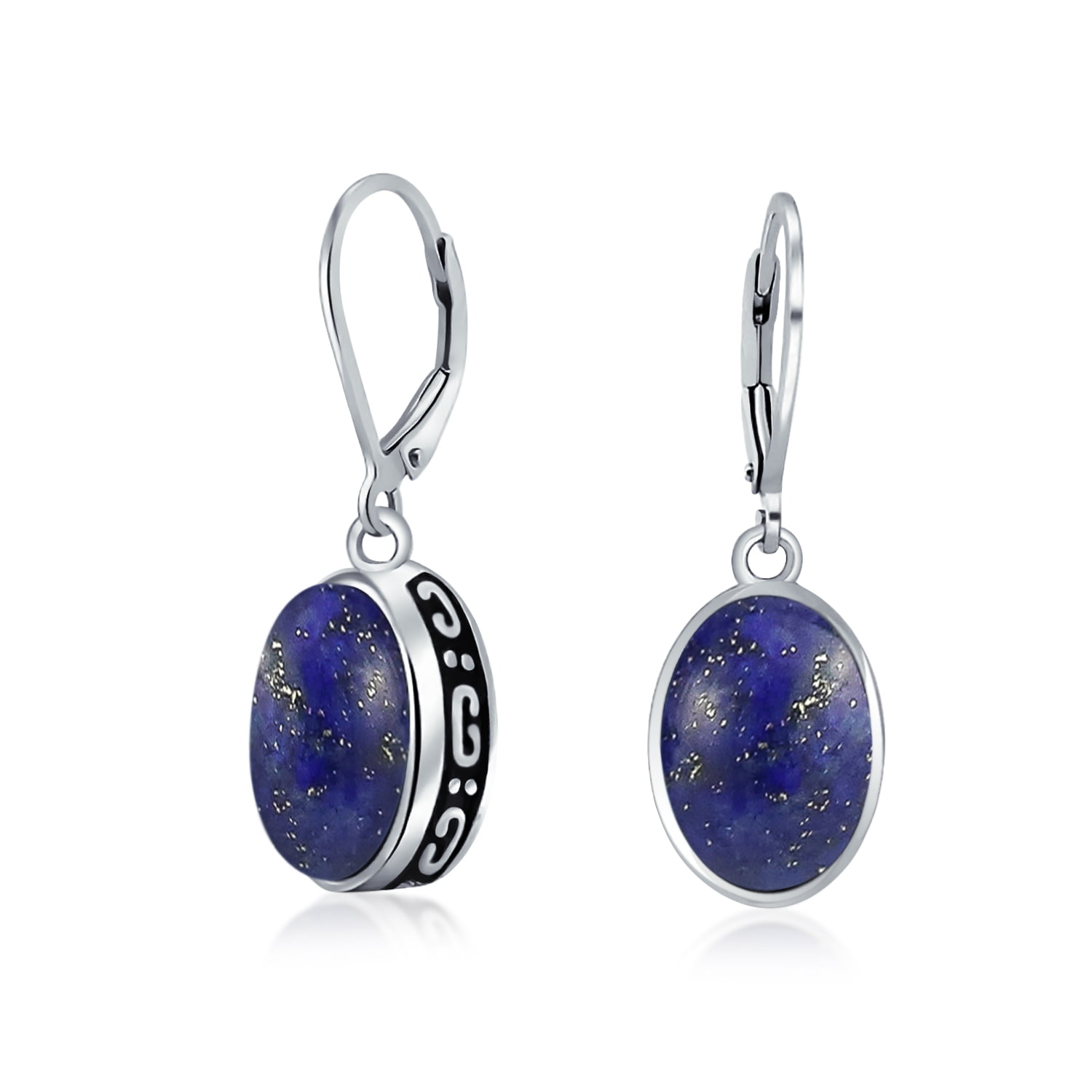10x8mm stone 925 Sterling silver September birthstone Reiki jewelry uk Tiny blue Lapis lazuli Pendant