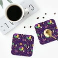 thumbnail image 4 of Pofeuu Mardi Gras and Donuts Print Coasters for Drinks, 4Pack PU Leather Coasters, Bar Drink Coasters for Tabletop Protection, Furniture from Damage-Square, 4 of 6