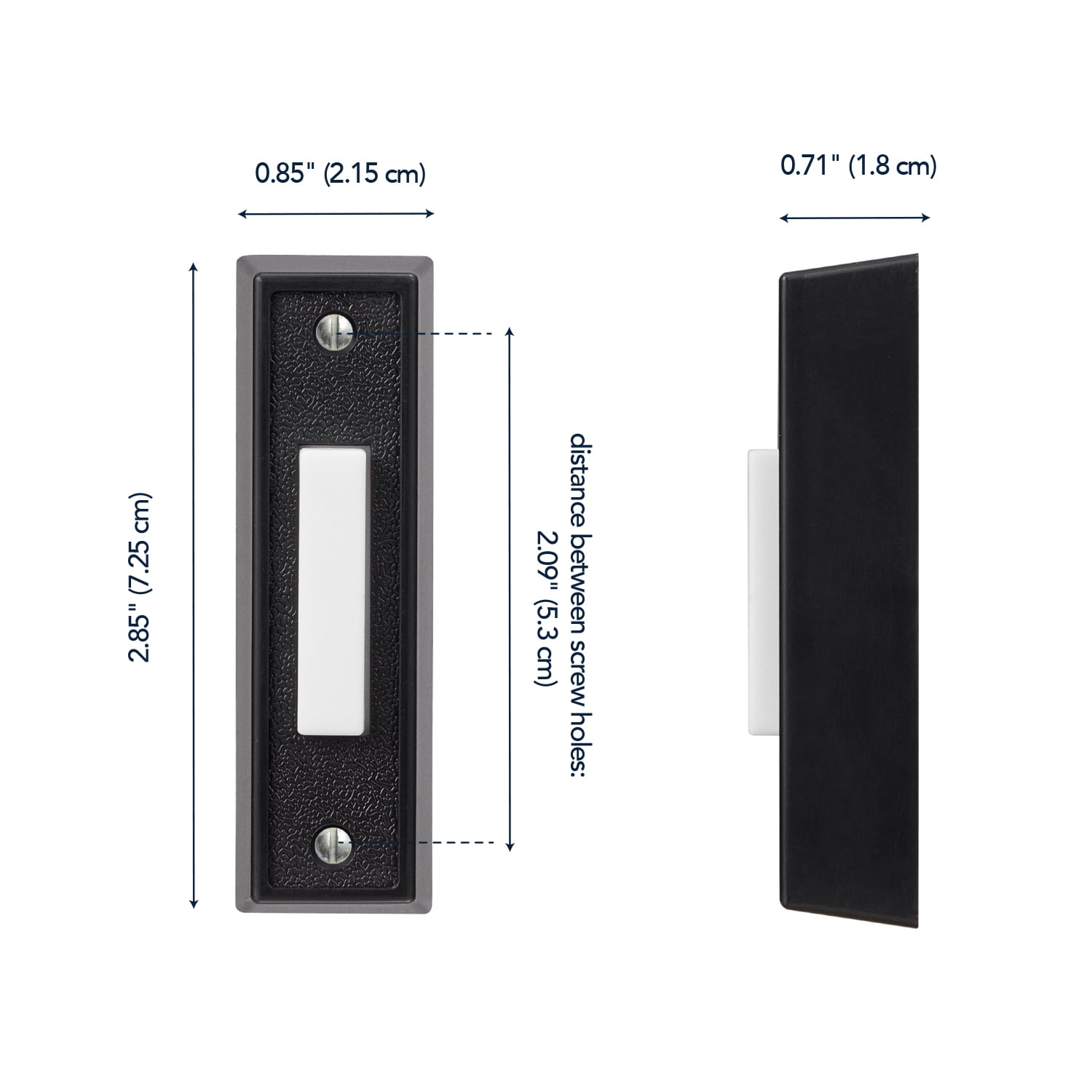 Heath Zenith Heath Zenith Black Plastic Wired Push Doorbell Button