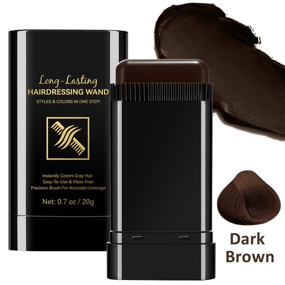 Instant Hair Color Stick - Dark Brown, Temporary Hair Dye Comb for Gray Hair Coverage, Waterproof & Long Lasting