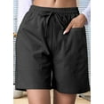 thumbnail image 4 of Omen Casual Shorts Drawstring Comfy Elastic Waist Shorts Summer Pull on Short with Pockets Black XL, 4 of 5