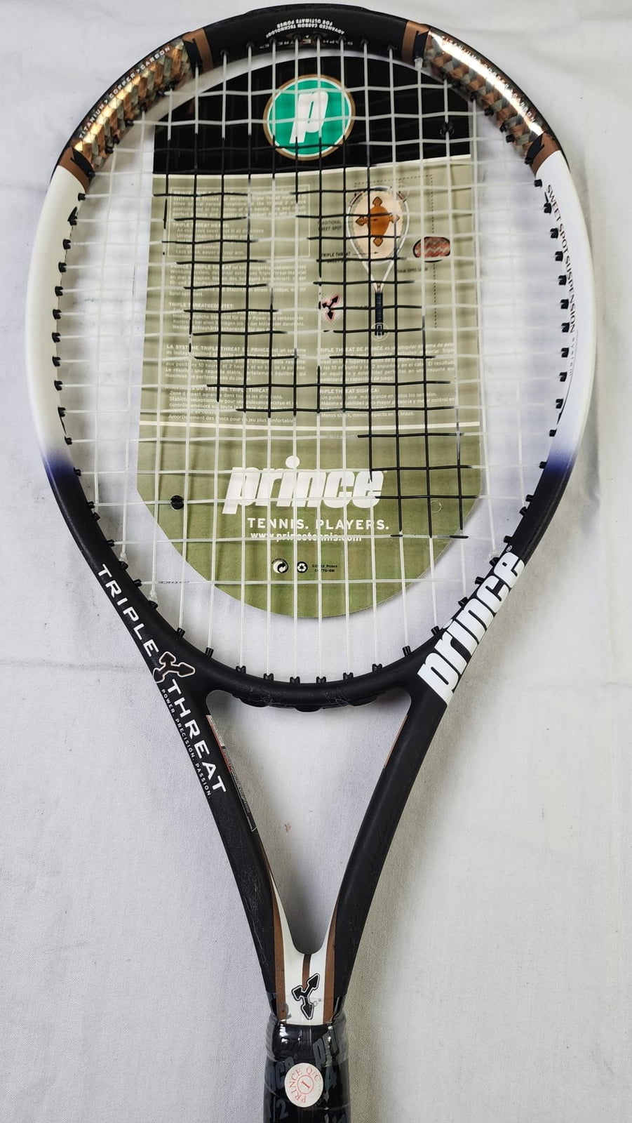 Prince Triple Threat Tennis Racket (TC68B) - 4 1/2 in, Strung, OS, Vintage