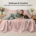 thumbnail image 5 of Flymme Full Sheet Set Pink, 4 Piece Cherry Blossom Print Bed Sheets for Women,Elegant Spring Flower Bedding Set for Bedroom Decor, 5 of 8