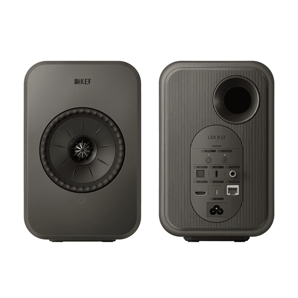 Open Box KEF LSX II LT Wireless Bookshelf Speaker Pair Graphite Grey