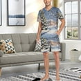 thumbnail image 7 of joogoo Men's Pajama Set Christmas Tree in Night V-Neck Pj Shorts Set 2 Piece Loungewear Sleepwear S, 7 of 7