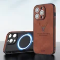 thumbnail image 3 of Vintage Lamb Skin Leather Deer Case For iPhone 15 14 13 12 11 Pro Max 15Pro 14Pro 13Pro Full Cover For Magsafe Wireless Charging, 3 of 7