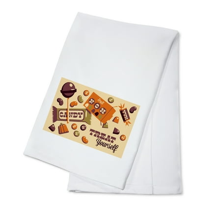 - Halloween Candy - Retro Halloween - Lantern Press Artwork (100% Cotton Kitchen Towel)