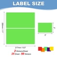 thumbnail image 2 of Color Coding Labels 3 x 2 Inch, 50 Pcs Rectangular Colored Labels Sticker, Fluorescent Green, 2 of 6