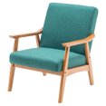 thumbnail image 4 of Upholstered Accent Chair, Armrest Accent Chair with Solid Wood Frame, Farmhouse Lounge Chair Reading Chair Lounge Chair for Living Room, Bedroom, Home Office, Weight Capacity 400 LBS, Emerald, 4 of 7
