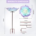 thumbnail image 4 of Bañera de vidrio para pájaros MUMTOP Outdoor con estaca de metal, color morado, 66 cm, 4 of 8
