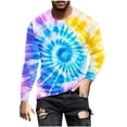 thumbnail image 2 of PNTUTB Men's Fashion Casual Tie-dye Print Crew Neck Long Sleeve Comfortable Breathable Pullover Tops, 2 of 6