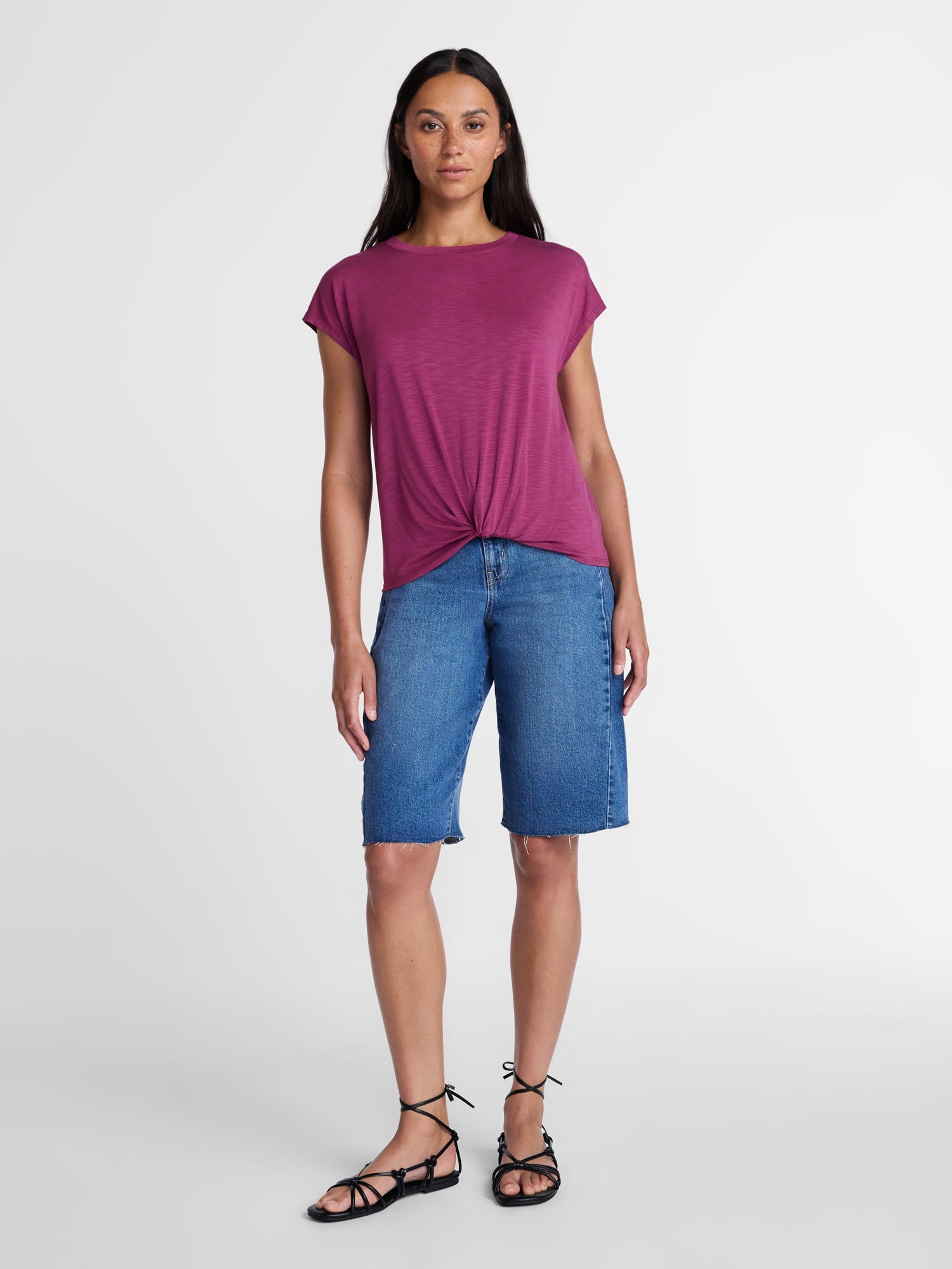 Time and Tru Women's Barrel Bermuda Shorts, Sizes 0-20