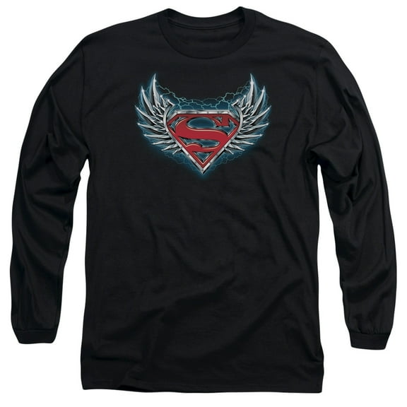 Superman - Steel Wings Logo - Long Sleeve Shirt - Large