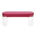 thumbnail image 5 of Clarity Contemporary/Glam Bench in Clear Acrylic and Pink Velvet by LumiSource, 5 of 7