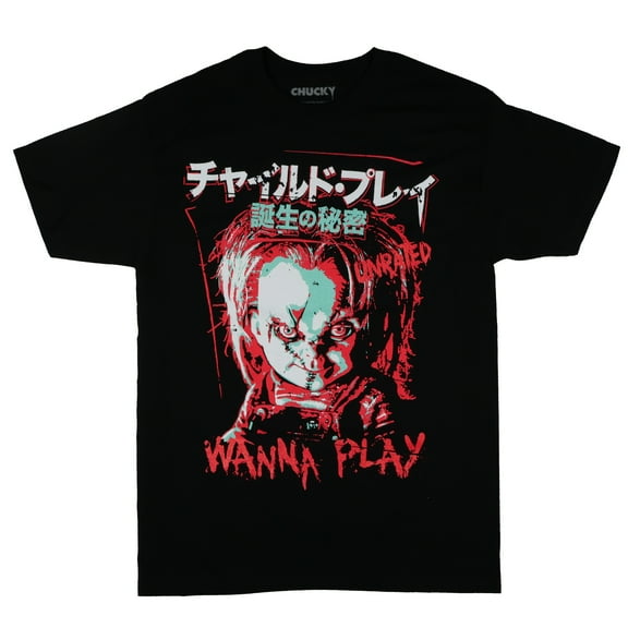 Child's Play Chucky T-Shirt Men's Wanna Play Short Sleeve 3D Poster Top