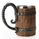 thumbnail image 1 of Viking Mug Beer Cup Bavarian Wood Style Simulation Wooden Barrel Double Wall Drinking, 1 of 5