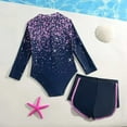 thumbnail image 7 of XZNPDUCQ Girls Rash Guard Swimsuit Teens Two Piece Bathing Suit Long Sleeve Swimwear Swimming Suit For Girls 6-7 Years Purple, 7 of 7