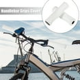 thumbnail image 2 of Pair Universal Faux Leather Retro Handlebar Grips Cover Protector for Mountain Bike Road Bicycle White, 2 of 8