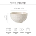 thumbnail image 2 of Set of 4 6 Inch 26oz Embossed Ceramic Soup Cereal Bowls, Microwave Dishwasher Safe Kitchen Serving Dishes for Salad Pho Breakfast Ramen Rice, Decorative Housewarming Gift, 2 of 10