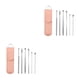 thumbnail image 3 of Seitruly 6 piezas de palillos para los oídos, Kit de removedor de cera para los oídos de acero inoxidable, limpieza de curetas, recogedores Rosado 2Conjunto, 3 of 6