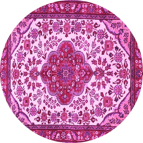 Ahgly Company Indoor Round Persian Pink Traditional Area Rugs, 8' Round