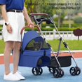 thumbnail image 5 of AQSQ 2 in 1 Pet Stroller, Folding Dog Stroller, Pet Folding Stroller, 4 Wheels Dog/Cat Puppy Stroller, Removable Travel Carrier for Small/Medium Pet, 5 of 6