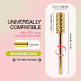 thumbnail image 3 of USA PANA Professional 3/32" Shank Size - Crystal Top Small Barrel Carbide Bit - Nail Drill Bit for Dremel Machine (2X Coarse, Gold), 3 of 7