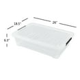 Morcte 3 Packs 40 Quart Plastic Underbed Storage Boxes, Clear Under Bed