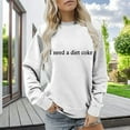 thumbnail image 2 of VISALY Pullover Crewneck Sweatshirt Graphic Sweatshirts Funny Crewneck Sweatshirt Long Sleeve Sweatshirt Fleece Sweater Fall Sweatshirt Oversized Sweatshirt Pullovers Tunic Sweater White S, 2 of 6