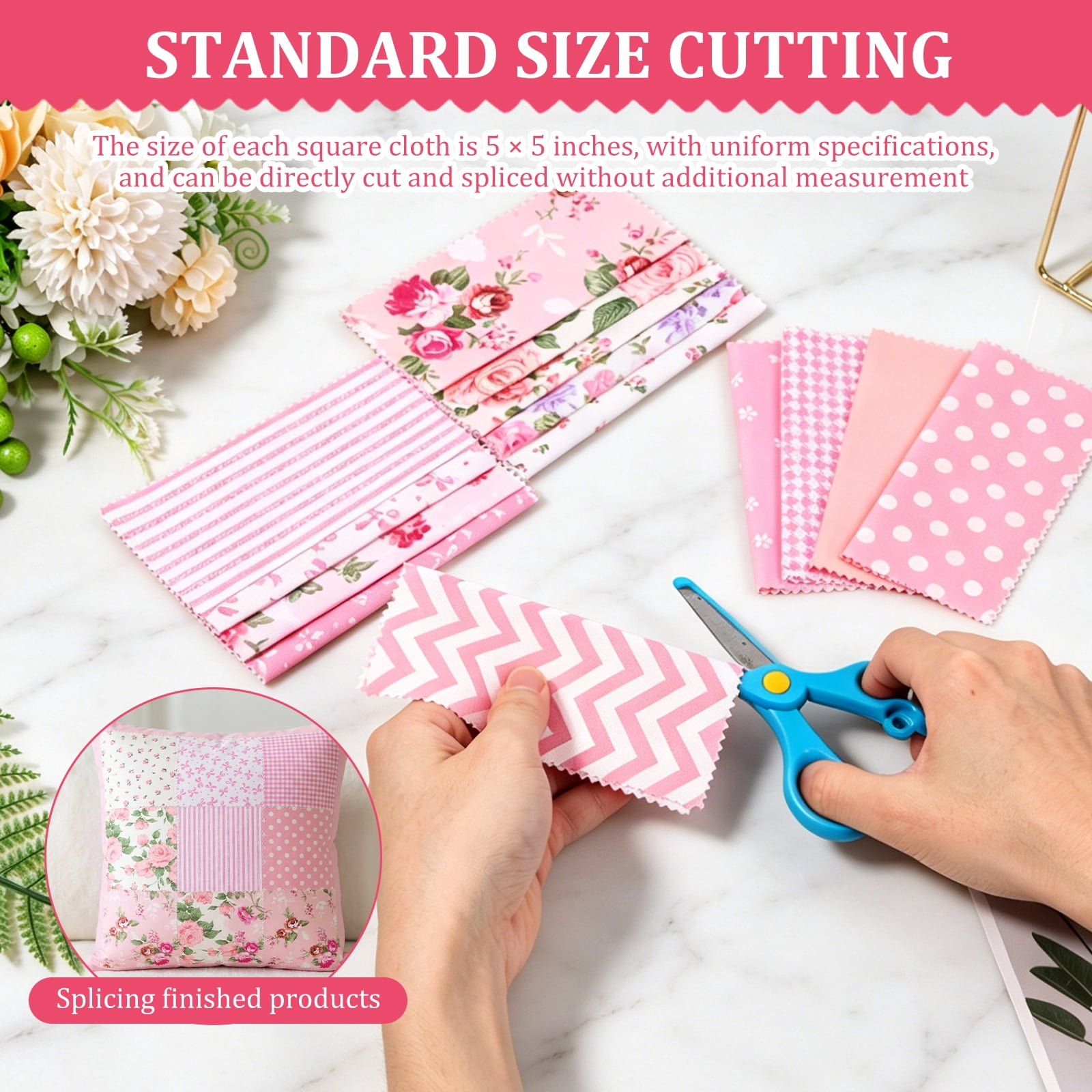 Atopoler 168 Pcs Cotton Fabric Squares,Pre Cut Quilted Fabric for Sewing Home Decor Scrapbooking Patchwork DIY Crafts,5 x 5 inches,Style 1